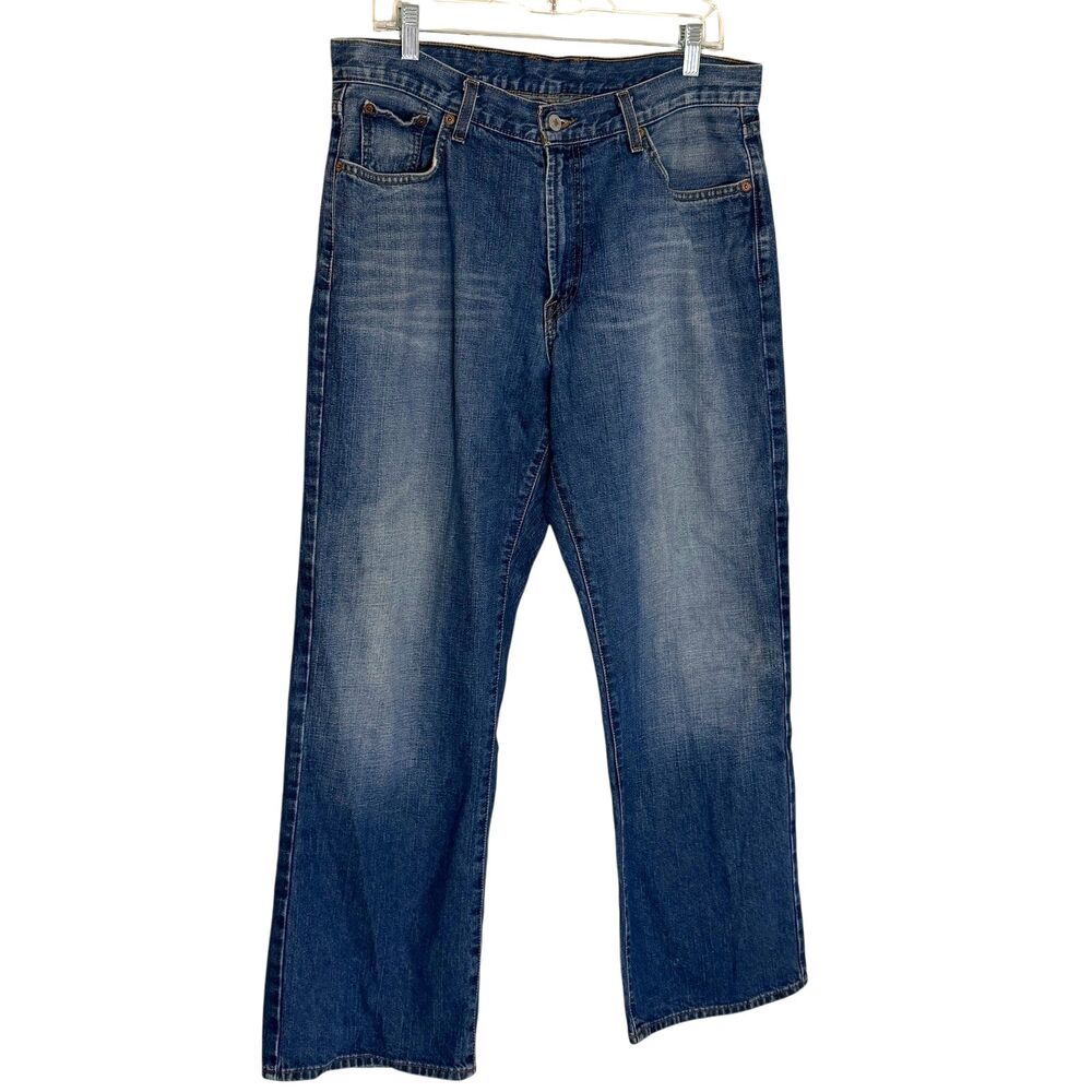 Lucky Brand Dungarees Straight Leg Jeans Denim Pants Men Blue 34 Short bv